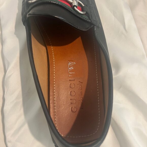 Gucci Mens Loafers w/ Horsebit and Web Stripe *Black with Web Stripe* main image 7